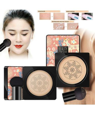 Mushroom Head Air Cushion Foundation CC Cream Water Feeling Flawless BB Cream Moisturizing Oil Control Lightweight & Smoothing Natural Concealer Gifts for Girl(Natural) 20 g (Pack of 1) Natural - Buy Online on GoSupps.com