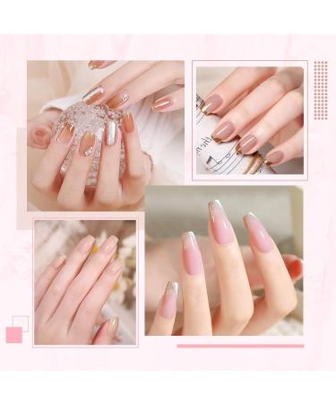 INPING Jelly Gel Nail Polish Set - 6 Colors Nude Pink, Milky White, Sakura Pink, Natural Brown | Soak Off UV/LED Gel Varnish for Women | Home Salon Manicure Kit - Buy Online on GoSupps.com