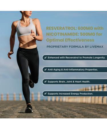 NAD+ & Trans-Resveratrol Complex 1100mg | Anti-Aging Antioxidant Supplement | Enhanced with Black Pepper Extract for Superior Absorption (120 Capsules) 60 count (Pack of 2) - Buy Online on GoSupps.com