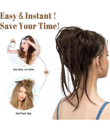 Hair Bun Hairpiece for Women Daily Synthetic Elastic Curly Messy Bun Hairpieces Scrunchie Black Blonde Brown Natural Fake Hair Chignon Band Updo Donut Hair Chignons(4-30) - Buy Online on GoSupps.com
