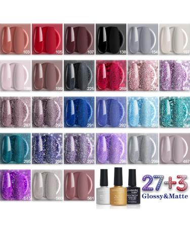Lavender Violets 38 Pc Gel Nail Polish Kit with 24W UV LED Lamp - Red Brown 27 Color Gel Polish Set - All-In-One Manicure Kit for Beginner - Nail Design Salon Set B975 - Buy Online on GoSupps.com