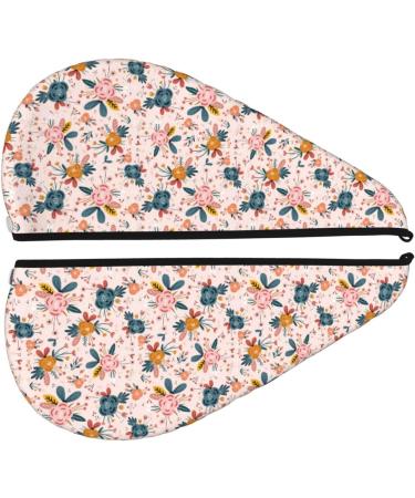 Floral Rose Microfiber Hair Towel - Soft & Super Absorbent Quick Dry Wrap for Long Curly & Thick Hair - Buy Online on GoSupps.com