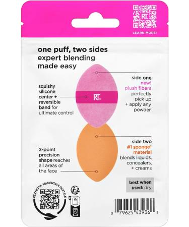 Real Techniques Miracle 2-In-1 Powder Puff Dual-Sided Full-Size Makeup Blending Puff Reversible Elastic Band Precision Tip Makeup Sponge and Powder Puff For Liquid Cream and Powder 1 Count 1/Miracle 2-In-1 Powder Puff - Buy Online on GoSupps.com