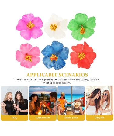 Buy 6pcs Hibiscus Hair Clips - Floral Hawaiian Hair Accessories for Weddings & Festivals | International Shipping Available - Buy Online on GoSupps.com