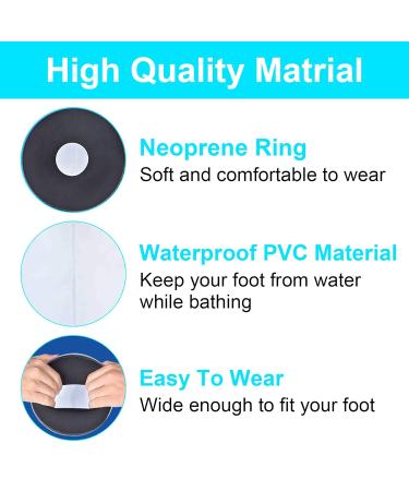 Waterproof Shower Foot Cast Cover - Adult Ankle Leg Bandage Protector for Broken Toe, Wound, Burns - Watertight Boot Bag - 33cm - Buy Online on GoSupps.com