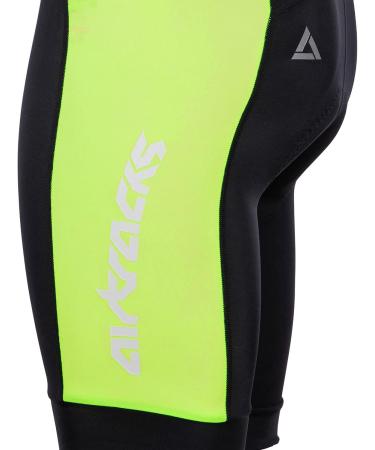 Buy Airtracks Men's Functional Bicycle Pants | Bib Wheel Pants with 3D Coolmax Cushion | Breathable & Reflective - L Black/Neon - International Shipping Available - Buy Online on GoSupps.com