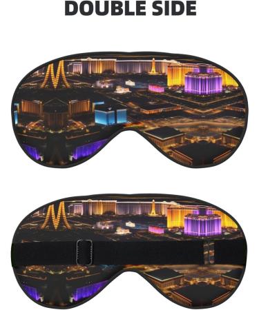 Las Vegas Night View Print Unisex Sleep Mask - Double-Sided Eye Mask for Sound Sleep & Skin Care - Buy Online on GoSupps.com