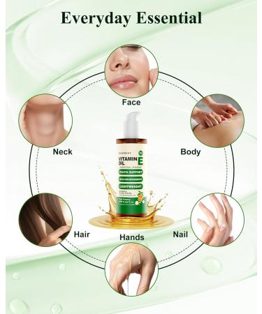 5 Floz Vitamin E Oil For Skin Scars Pure Organic Nail Oil vit e for Cuticle Face Body and Hair Nourish Dry Skin Maintain Youthful Antioxidant Fade Scars LIGHTWEIGHT - 150ml 5 Fl Oz (Pack of 1) - Buy Online on GoSupps.com