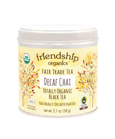 Friendship Organics Decaf Chai Tea Bags, Organic and Fair Trade 20 count 20 Count (Pack of 1)