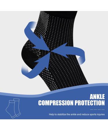 Plantar Fasciitis Support Socks - Ankle Brace Compression for Pain Relief - 4 Pairs Black XXL - Buy Online on GoSupps.com