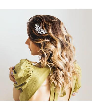 Teaaha 2PCS Diamante Rhinestone Hair Clips - Bridal Wedding Accessories for Women - Buy Online on GoSupps.com