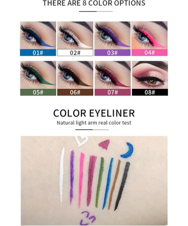 SOMGKINE Eyeliner 8 colors colored eyeliner matte liquid eyeliner colorful neon eyeliner colored eyeliner water resistant long lasting highly pigmented - Buy Online on GoSupps.com