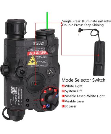 Ratulie Upgraded PEQ 15 Model Green Laser & IR Flashlight Combo - 270 Lumens for AEG GBB CQB Rifle - Airsoft Black - Buy Online on GoSupps.com