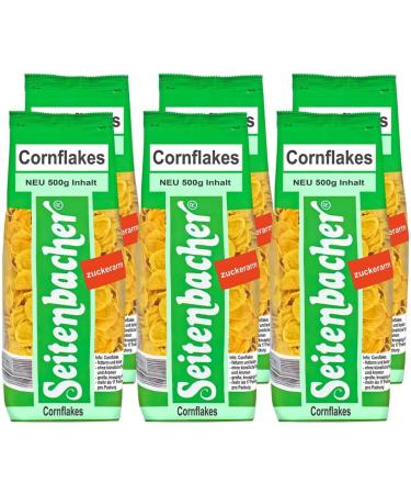 Seitenbacher Cornflakes Extra Large low in sugar without genetic engineering German corn pack of 6 6 x 500 g - Buy Online on GoSupps.com