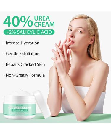40% Urea Cream for Feet | Fast Relief for Cracked Dry Skin | Moisturizer with Salicylic Acid Tea Tree & Aloe Vera - 3.52 oz - Buy Online on GoSupps.com