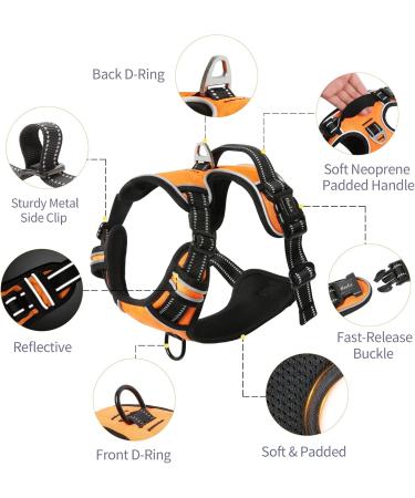 Heele Dog Crockery & No-Pull Harness - Soft Breathable Reflective Design for Medium Dogs - XS Uni-Orange - Buy Online on GoSupps.com