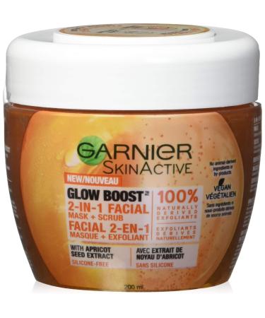 Garnier SkinActive Glow Boost 2-in-1 Facial Mask and Scrub, 6.76 fl oz