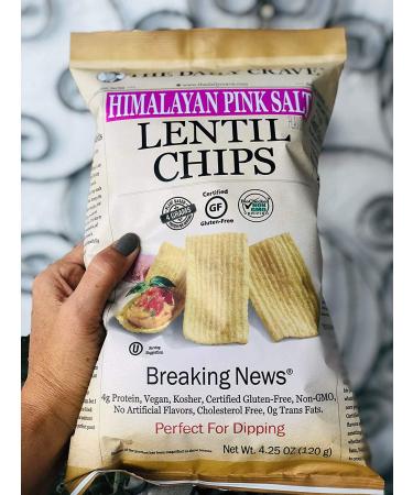 The Daily Crave Lentil Himalayan Pink Salted Chips 4.25 oz - Pack of 8 - Buy Online on GoSupps.com