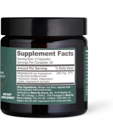 Ancient + Brave Triple Magnesium Capsules 30 Servings Triple Magnesium Complex for Women Energy and Relaxation Support Nervous System and Mood Balance Vegan for Daily Wellbeing Magnesium 3 in 1 - Buy Online on GoSupps.com