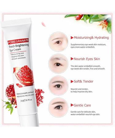 Pomegranate Eye Cream Anti Aging - Eye Cream for Dark Circles and Puffy Eyes - Moisturize Hydrate Eye Contour Area Lock Water - Firm Lift Reduce Dullness Fade Fine Line Smooth Skin Restore Elasticity - Buy Online on GoSupps.com