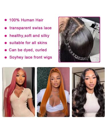 Luxurious 22 Inch Brazilian Virgin Human Hair Lace Front Wig for Black Women - 180% Density, Pre Plucked with Baby Hair - Natural Color - Glueless and HD Transparent Lace (13x4) - Buy Online on GoSupps.com