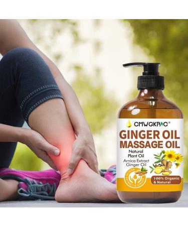 Ginger Massage Oil with Arnica & Vitamin E - 100% Natural for Lymphatic Drainage | Warming & Relaxing Formula - Buy Online on GoSupps.com