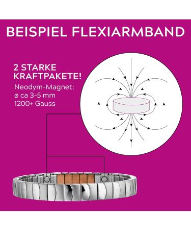 Shop Magnetix Wellness Flexi Magnetic Jewelry - Gloss Design Silver with Crystals | Comfortable Fit for Swollen Wrists (XL) - Buy Online on GoSupps.com
