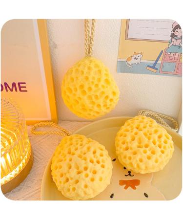 Natural Sea Wool Bath Sponges with Lanyard - Exfoliating Body Scrubber (4 Pack) - Buy Online on GoSupps.com