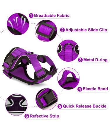 Breakproof Cat Leash Set with Adjustable Reflective Vest & Dishes for Small Kittens - Purple XS - Buy Online on GoSupps.com
