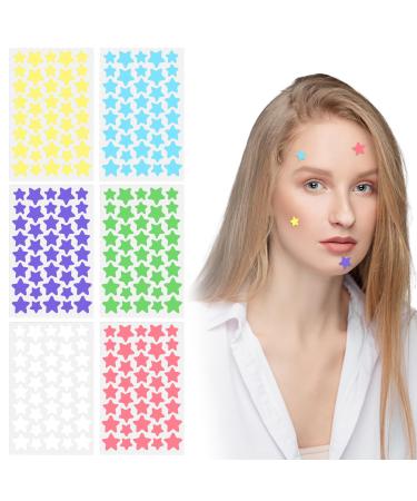 Sibba Face Pimple Patches 480 Pcs Colorful Spot Stickers Cute Star Zit Covers Hydrocolloid Pad Sticky Covering Portable Pore Cleaning Strips Peel Invisible Spot Absorbing Zit Patch