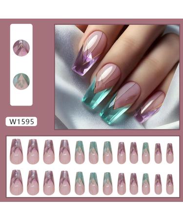 False Nails Set | Colorful Irregular Nails Set - User Friendly Fake Nails Set Cute Women False Nails for Holiday Dates Birthday Parties - Buy Online on GoSupps.com