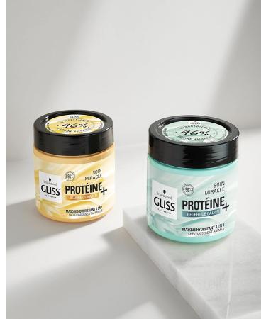 Schwarzkopf - Gliss - Miracle 4-in-1 Moisturising Mask - For Dry Damaged Hair - 96% Natural Ingredients - Pot of 400 ml - Buy Online on GoSupps.com