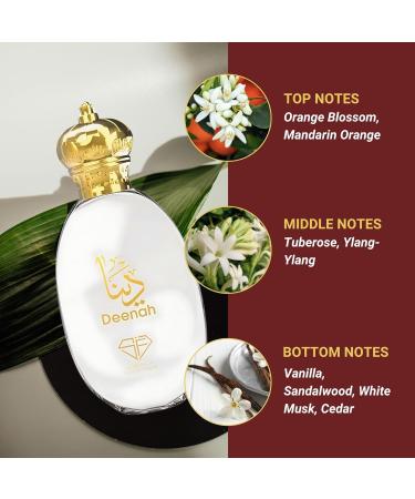 Deenah - Non-Alcoholic Fragrance for Women | Floral Sweet Woody Scent | Arabian Perfumes from Dubai 3.4 Fl. Oz. - Buy Online on GoSupps.com