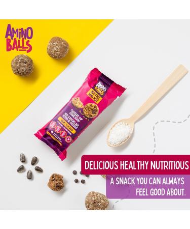 Amino Balls High Protein Balls Chocolate Chip Cookie Dough | 12pcs (3 Box) | Nut Free Plant Based Vegan Protein Snacks | Perfect for On-the-Go Energy and Satisfying Cravings without the Guilt Chocolate Chip Cookie Dough 3 Boxes (12 each) - Buy Online on GoSupps.com