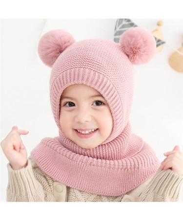 Winter Warm Baby Balaclava with Double Pom Pom Design - Cute Small Bear Beanie Hat for Girls and Boys - Buy Online on GoSupps.com