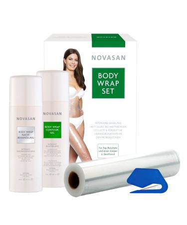 Novasan Body Wrap Set |Anti-cellulite and anti-fat depot body wrap |Intensive care treatment against orange skin |Extended reduction in just 4 weeks |including contour gel follow -up treatment and foil