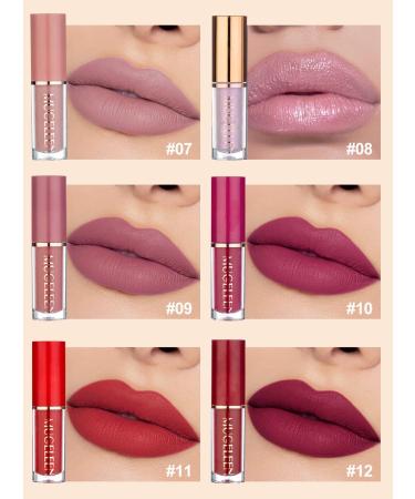 Buy Lip Gloss Set | Shiny Non-Stick Lip Glaze - Matte & Pearlescent Finish | 12 Pcs - International Shipping Available - Buy Online on GoSupps.com