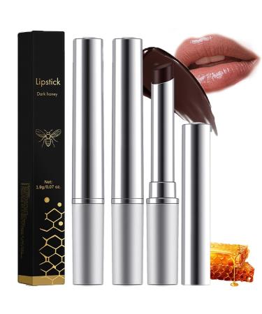 Black Honey Lipstick, Black Moisture Shine Lipstick, Hydrating Lipstick & Tinted Lip Balm, Black Honey Lip Gloss for Dry Lips, Nourishing Lasting Moisturizing Lip Care Balm (2pcs)