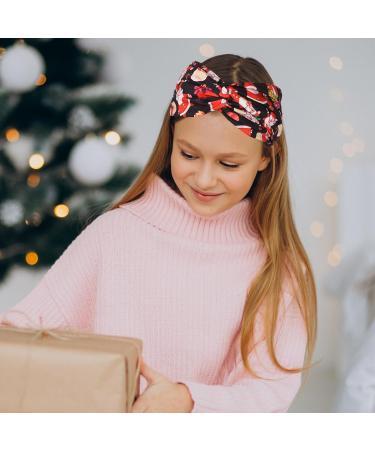 NAUZE 6 Pieces Christmas Stretchy Headband Elastic Santa Printed Hair Band Fashion Head Scarf for Women Girl Christmas Turban Hairband - Buy Online on GoSupps.com