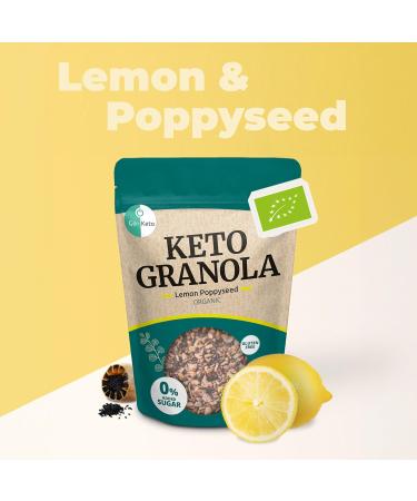 Go-Keto BIO Keto Granola Lemon Poppyseed 6x 290g - Muesli Keto for Breakfast Keto with Coconut Chips Nuts Sunflower Seeds - Buy Online on GoSupps.com