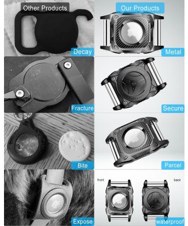 IP68 Waterproof Airtag Dog Pendant - 2 Pack | Apple Airtag Holder & Keychain - Black with Handle - Buy Online on GoSupps.com