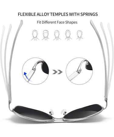 Joopin Polarised Sunglasses: Al-Mg Metal Frame Double Bridge Aviation Sunglasses - Buy Online on GoSupps.com