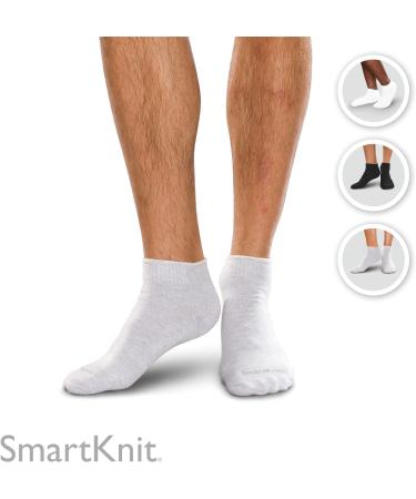SmartKnit Seamless Diabetic Mini Crew Socks 3 Pack - Small Black (6 Count) - Buy Online on GoSupps.com