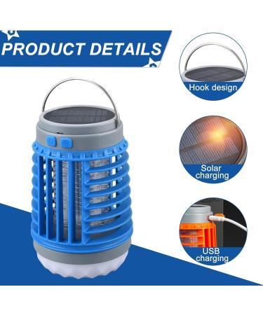 Mosquito Killer Light Electric Fly Killer Mosquito Lamp Mosquito Zapper No Toxic Waterproof Portable Solar Mosquito Killer Lamp Indoor Outdoor(Color:Blue) - Buy Online on GoSupps.com