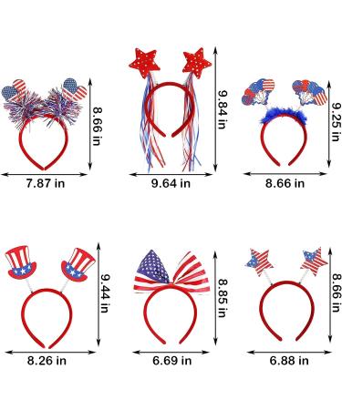 Patriotic Head Boppers and Uncle Sam Hat Set for 4th of July Party - 6 Pcs - Buy Online on GoSupps.com
