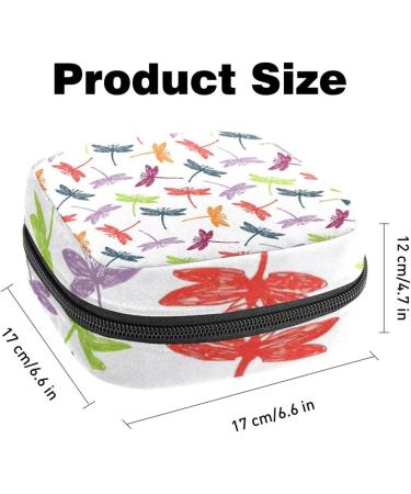 Colorful Women's Napkin Storage Bag - Dragonfly Motif Portable Period Pocket for Teens & Women | Menstrual Cups & Breastfeeding Pillow Holder - Buy Online on GoSupps.com