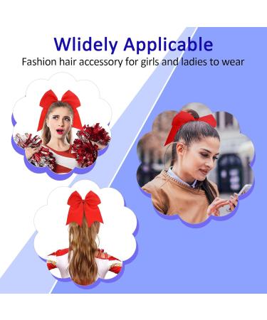 Shop 2 Pieces Large Red Loop Hair Ties - Perfect Cheerleader Hair Accessories for Women & Girls - Ideal for Christmas Parties - Buy Online on GoSupps.com