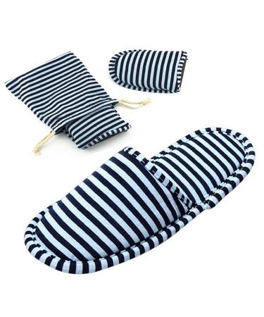 Non-Disposable Travel Slippers Portable Cotton Spa Hotel Guest Indoor Slippers 8-11 Women/6-9 Men