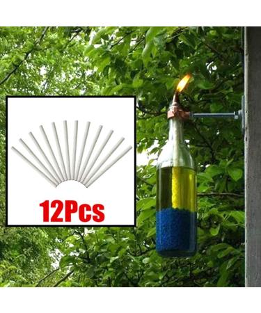 12pcs Fiberglass Tiki Wicks - Long Lifespan Replacement for Bottle Tiki Torches & Oil Lamps | Outdoor Garden Lighting Decor - Buy Online on GoSupps.com