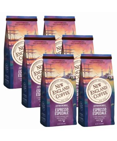 New England Coffee Espresso Especiale Caf moulu lisse et cors torr fi fonc Sac de 300 ml (lot de 6) Espresso sp cial 10 g (Lot de 6)